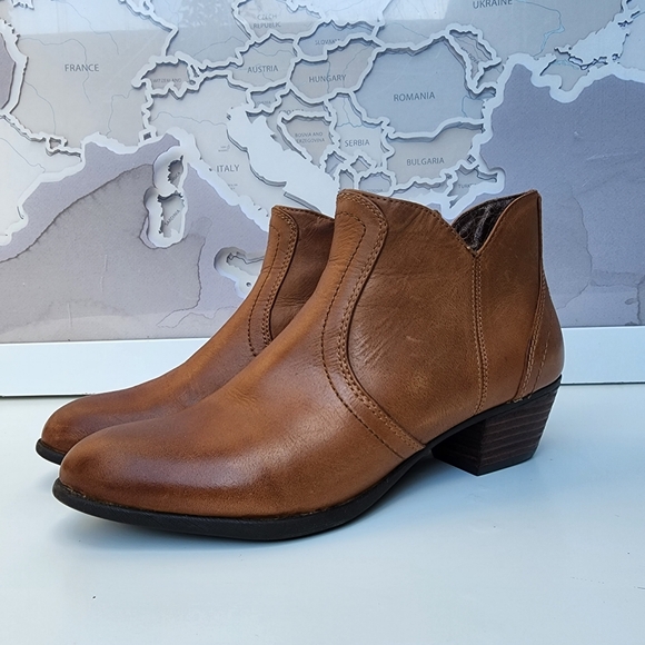 Ariat Astor Leather Ankle Boots Zip Up Tan Brown Size 6.5 - Picture 9 of 14